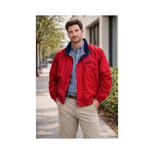 Vintage 80s K Products Jacket Mens Size XXL Red Zip Snap‎ Front USA Spreckels